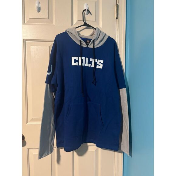 NFL Indianapolis Colts Apparel Pullover Hoodie Sweatshirt Blue Gray Football NEW - Picture 1 of 6